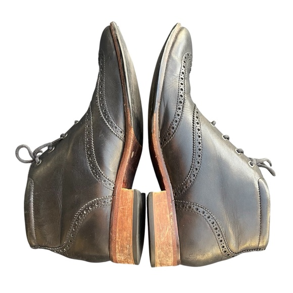 Cole Haan Black Leather Liam Chukka II (C11052) Semi Wing Tip Boots (11) - Picture 7 of 12